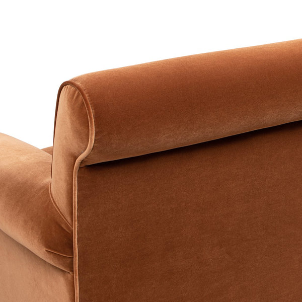 English Elm Alana Barrel Accent Armchair Velvet Upholstered with Rolling Casters for Living Rooms B2719P479034