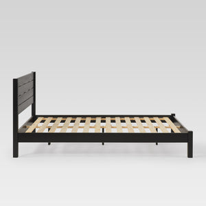 Isla Minimalist Queen Bed Frame - Sustainably Crafted Solid Pine Wood with Simple Boho Headboard