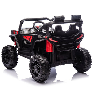 English Elm 24v 400w Kids Electric Utv Ride on with Remote Bluetooth Led Suspension Cockpit Black W1578P284295