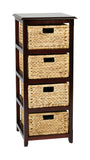 OSP Home Furnishings Seabrook Four-Tier Storage Unit Espresso