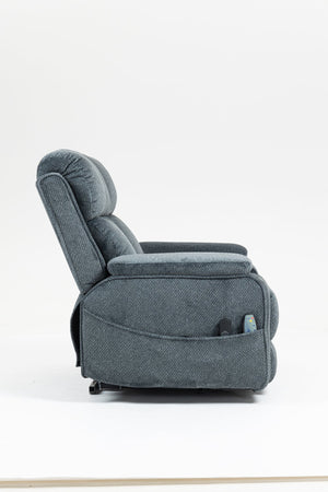 English Elm Oversized Power Lift Recliner with Heat Massage Lay Flat Design and Usb Charging Port Blue-Green W547S00079