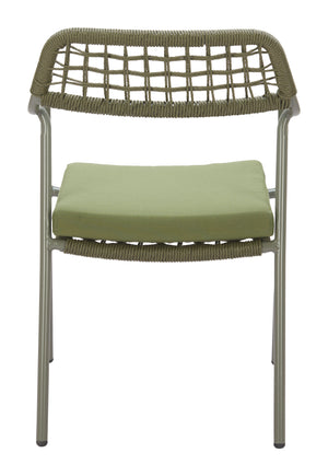 Zuo Modern Rio Dining Chair Set Of 2 - Modern Design With Durable Outdoor Fabric And Stylish Rattan Weave Green 100% Olefin,Steel,100% Polyethylene 704167-zuo-modern