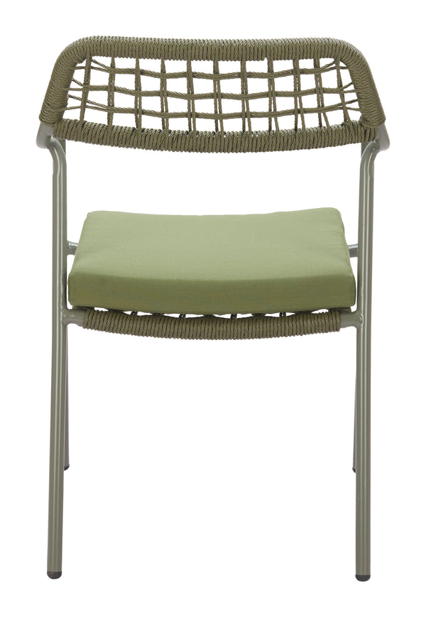 Zuo Modern Rio Dining Chair Set Of 2 - Modern Design With Durable Outdoor Fabric And Stylish Rattan Weave Green 100% Olefin,Steel,100% Polyethylene 704167-zuo-modern