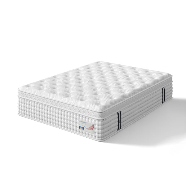 English Elm 12 Inch Queen Gel Foam Pocket Spring Hybrid Mattress Firm Support Spinal Relief B2716P454895