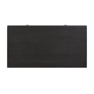 English Elm 1pc Mid-century Five-drawer Tall Chest Walnut Veneer Black Matte Finish Silver Legs B2741P446689