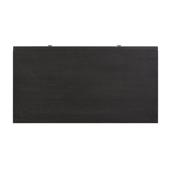 English Elm 1pc Mid-century Five-drawer Tall Chest Walnut Veneer Black Matte Finish Silver Legs B2741P446689