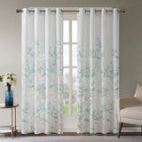 Madison Park Cecily Modern/Contemporary Burnout Printed Curtain Panel MP40-7910 Aqua