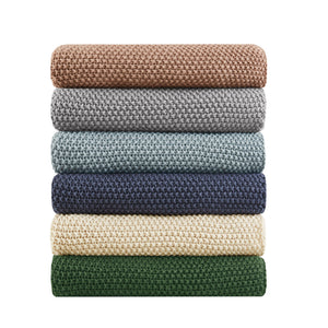 JLA Home INK+IVY - Throw Ultra-Soft 100% Acrylic Knit Throw 50x60 | Cottage Bree Pattern, Lightweight Warm, Machine Washable II50-1145