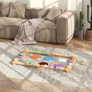 English Elm Qaba Kids Balance Beam Set – Versatile Wooden Obstacle Course For Toddlers 3-8, Indoor/Outdoor Play W2225P249790-GIGA