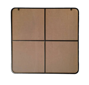 English Elm Wall Mirror 36X36 Inch Square Metal Framed Design For Stylish Bathroom, Bedroom, And Living Decor W1435P241579-GIGA