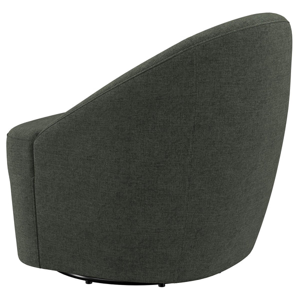 English Elm Denali Hunter Green Upholstered Swivel Chair — Rounded Barrel Back, Sloping Arms, Cozy Modern Accent Seat B062P353266
