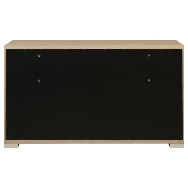 English Elm Mirador Six Drawer Elm Veneer Dresser with Brushed Nickel Pulls for Modern Bedrooms B062P447745