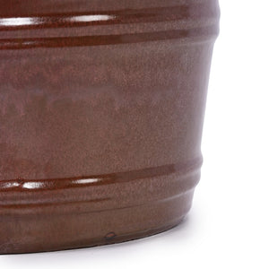 English Elm 3 Pieces Ceramic Flowerpot Set - Handcrafted Modern Planters In Bean Paste Red For Home & Garden W3273P321532