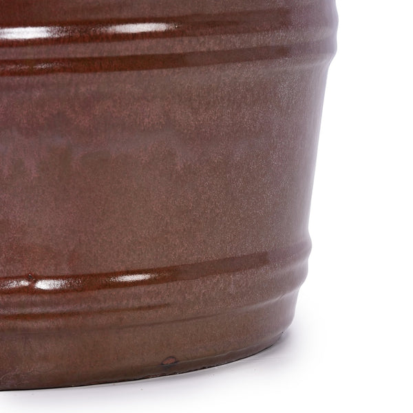 English Elm 3 Pieces Ceramic Flowerpot Set - Handcrafted Modern Planters In Bean Paste Red For Home & Garden W3273P321532