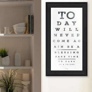 English Elm "eye Chart I" Marla Rae Typographic Framed Print Black Wood Wall Art for Office B06786356
