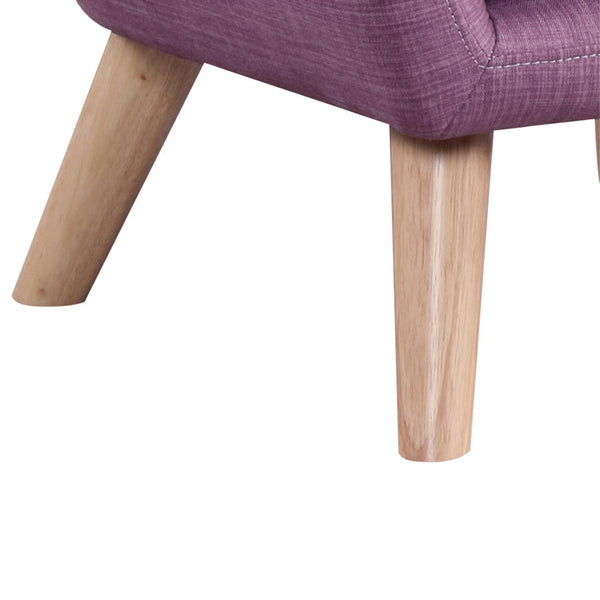 English Elm Linen Kids Chair with Button Tufted Back and Natural Wooden Legs — Cozy, Durable Seating for Playrooms Pink B016P404102