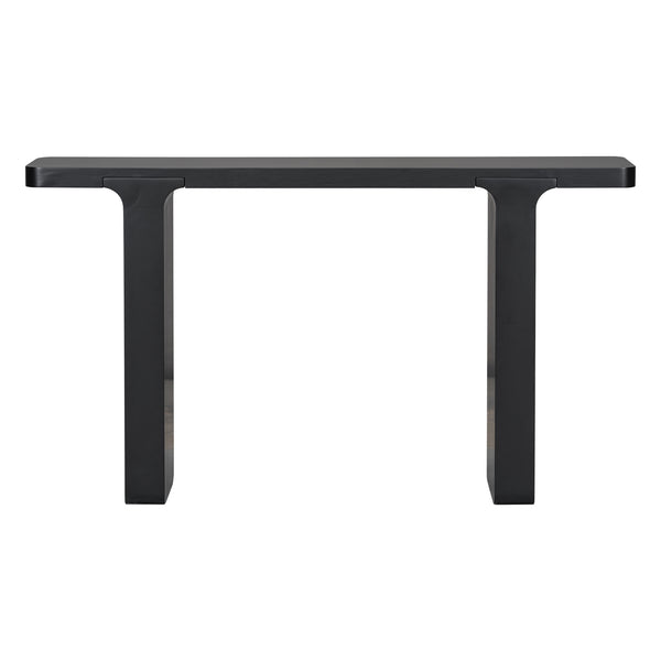 English Elm U_style Farmhouse Console Table Acacia Veneer Top Solid Wood Legs Entryway Foyer N711P207657B