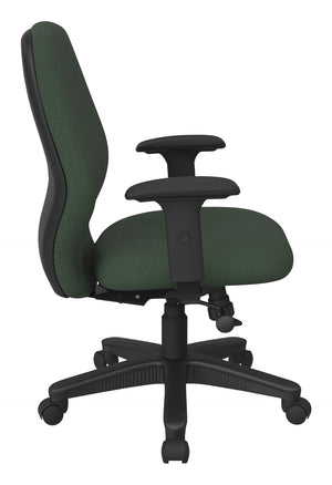 OSP Home Furnishings Mid Back Ergonomic Manager Chair with Synchro Tilt Lumbar Support and Padded Arms Laguna 3121-106