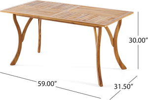 English Elm Helen Outdoor Acacia Hardwood Dining Chairs Curved Slat Back Patio Set of Two 54555.00TEA6_57488.00