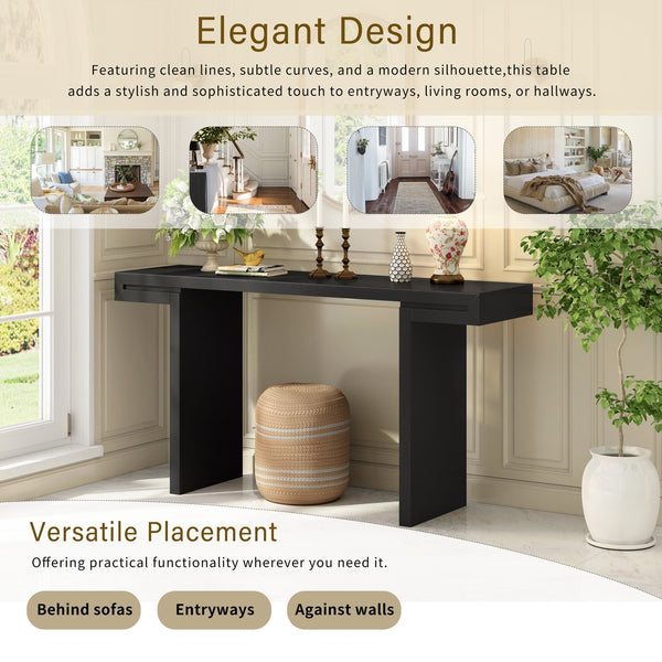 English Elm U-style 60 Inch Geometric Console Table Painted Mdf Foyer Entryway Living Room N711P303209B