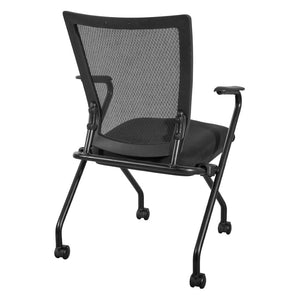 OSP Home Furnishings Soft Flex Frame Folding Chairs Pu Padded Nesting Seats for Events and Meetings 2 Pack 69349-30