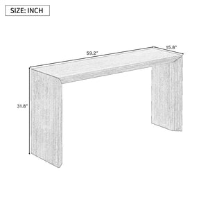 English Elm U_Style Modern Console Table – Sleek Paulownia Wood Veneer Design For Entryway & Living Room Style N711P205930N-GIGA