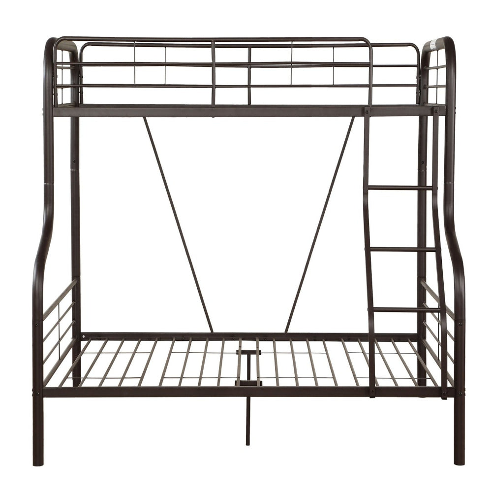English Elm Sandy Black Twin Over Full Bunk Bed - Sturdy, Space-Saving Design With Built-In Ladder & Safety Features B062S00464-GIGA