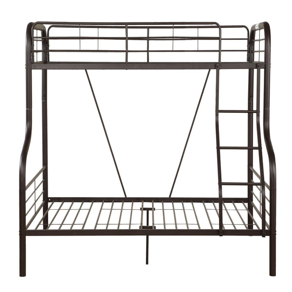 English Elm Sandy Black Twin Over Full Bunk Bed - Sturdy, Space-Saving Design With Built-In Ladder & Safety Features B062S00464-GIGA