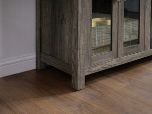 English Elm Emerson 70 Inch Fireplace Tv Stand with Led Accents Electric Heater and Media Storage Gray B2749P413270