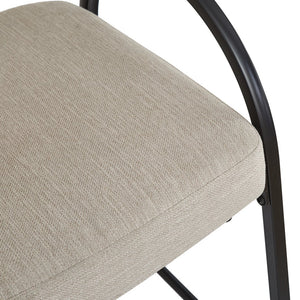 English Elm 25'' Counter Stools Set of 2 Upholstered Fabric Seats Black Metal Frame Kitchen Island N780P369956B