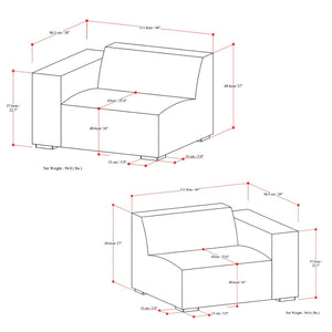 English Elm Rex 2-Seater Loveseat In Sienna Leather - Contemporary Comfort For Small Spaces, Easy Assembly B136P199273-GIGA