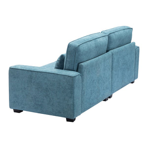 English Elm Package Contemporary Fabric Sofa with Black Legs Plush Cushions for Modern Living N767P206230U_N767P206233U