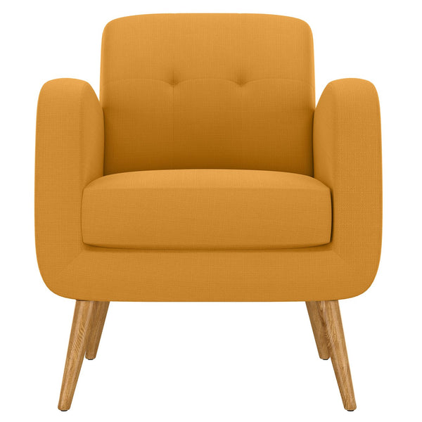 English Elm Ashby Compact Linen Accent Chair with Solid Wood Legs for Bedroom Reading Nooks B127P409839