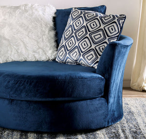 English Elm Transitional High Back Stripe Chair with Rolled Arms for Coastal Comfort and Supportive Seating Appeal Navy 58 L x 58 W x 31 H B2741P378474