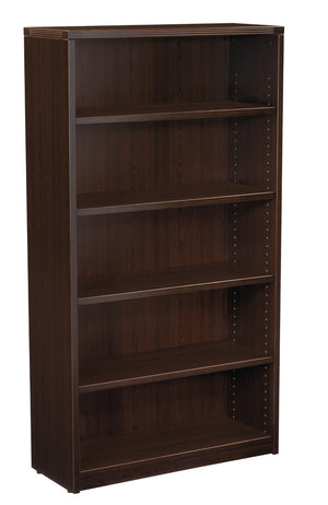 OSP Home Furnishings Napa Five Shelf Engineered Wood Bookcase Adjustable Open Storage for Home Office Espresso NAP-56-ESP