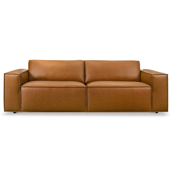 English Elm Uvalde Vegan Leather Sofa with Tapered Legs and Low Profile Mid-century Design B183P423276