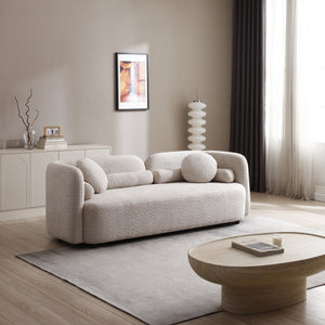 English Elm (Upgrades) Modern 3-Seat Sofa & 2 Chairs Set In Luxurious Light Beige Boucle For Stylish Comfort W2664S00055
