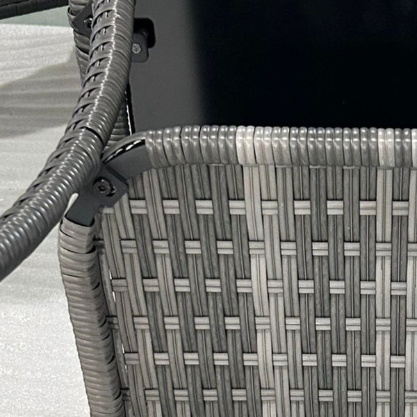 English Elm Outsunny Rattan Side Table With Storage Shelf, Aluminum Frame & Tempered Glass Top For Outdoors W2225P200702-GIGA