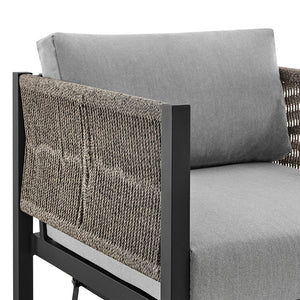 English Elm Mareike Outdoor Swivel Glider Chair Rust Proof Aluminum Frame Patio Lounge Seating Gray B2736P464906