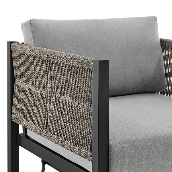 English Elm Mareike Outdoor Swivel Glider Chair Rust Proof Aluminum Frame Patio Lounge Seating Gray B2736P464906