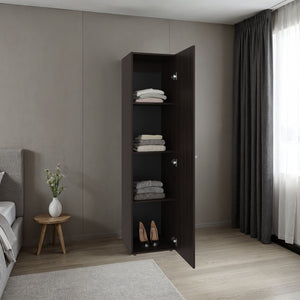 English Elm Home Freestanding Tall Storage Cabinet with Mirror Door and Four Interior Shelves Brown Oak B070P487571