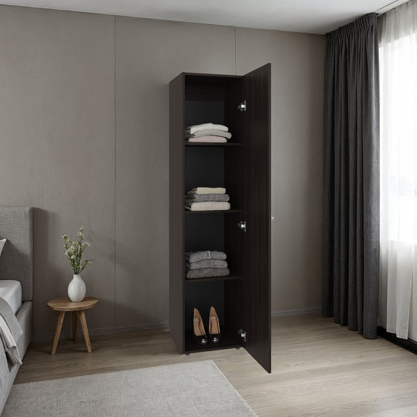 English Elm Home Freestanding Tall Storage Cabinet with Mirror Door and Four Interior Shelves Brown Oak B070P487571