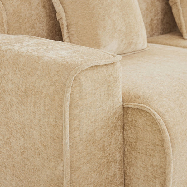English Elm Streamlined Modular U-shape Sectional Velvet Sofa with Cloud Comfort and Movable Ottomans Light Camel W3041S00356