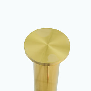 English Elm A Modern 35-Inch Tempered Glass Round Dining Table with Sleek Metal Legs, Minimalist Style for 4-6 }{@ Gold,Transparent W1151P263755