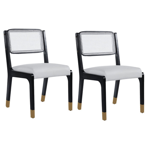 English Elm Wood Dining Chairs Set Of 2 - Modern Farmhouse Design With Plush Beige Linen And Sturdy Frame N842P300886D-GIGA