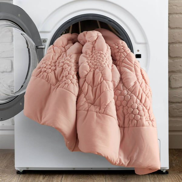 English Elm 3-Piece Soft Pink Comforter Set For Full/Queen Beds - Cozy, Breathable, Easy Care & Stylish Design B035P408218