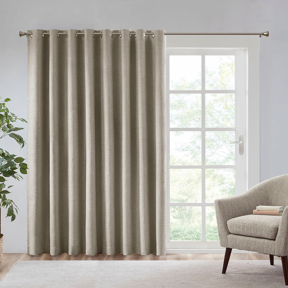 JLA Home SunSmart - Printed Heathered Blackout Panel with Silver Grommets — Textured Slub Fabric, Energy‑Saving Privacy SS40-0109