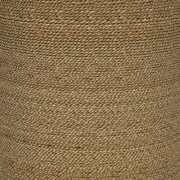 English Elm Burma Seagrass Woven Round Side Table with Tempered Glass Top for Coastal Living B062P441426