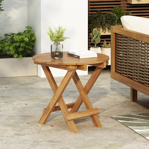 English Elm Christopher Knight Home® - Patio Conversation Set - Stylish Acacia Wood Chairs With Dark Grey Cushions & Foldable Side Table N770P264304G_N770P261552T