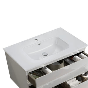 English Elm BB0936Y311, Glossy White Integrated Ceramic Basin — Durable Sleek Sink, Easy-Clean Timeless Finish W1865P242292